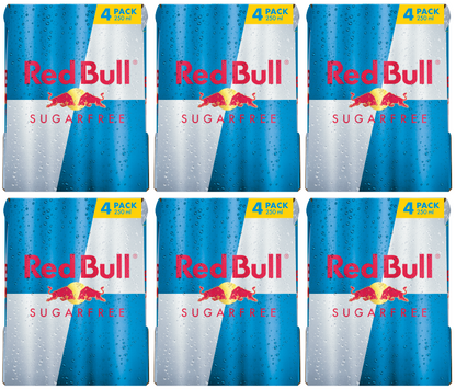 6 x Red Bull Energy Drink Sugar Free 4 Pack 4X250Mls