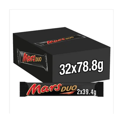 32 x Mars Caramel Nougat & Milk Chocolate Snack Bar Duo 78.8G