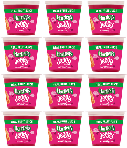 12 x Hartleys Rte Jelly Raspberry Pots 125Gm