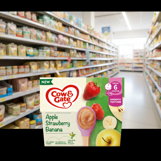 6 x Cow & Gate Cup Apple Banana & Strawberry - 4X100G
