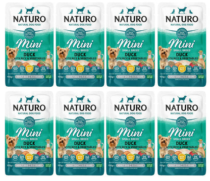 8 X Naturo Adult Mini Duck & Rice Pouch 150GM