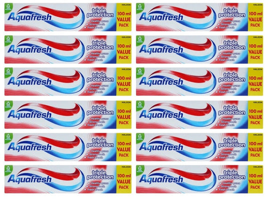 12 x Aquafresh Toothpaste Triple Protection  - 100ML
