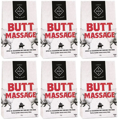 6 x Bohns Butt Massage Dry Spice Rub - 60g