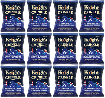12 x Keogh's Crinkle Cut Atlantic Sea Salt & Balsamic Vinegar 125G