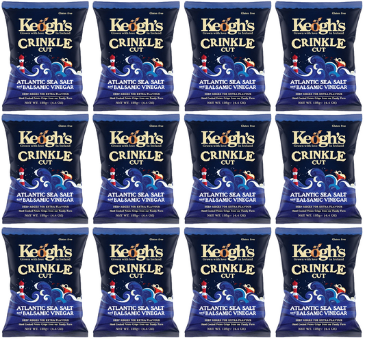 12 x Keogh's Crinkle Cut Atlantic Sea Salt & Balsamic Vinegar 125G