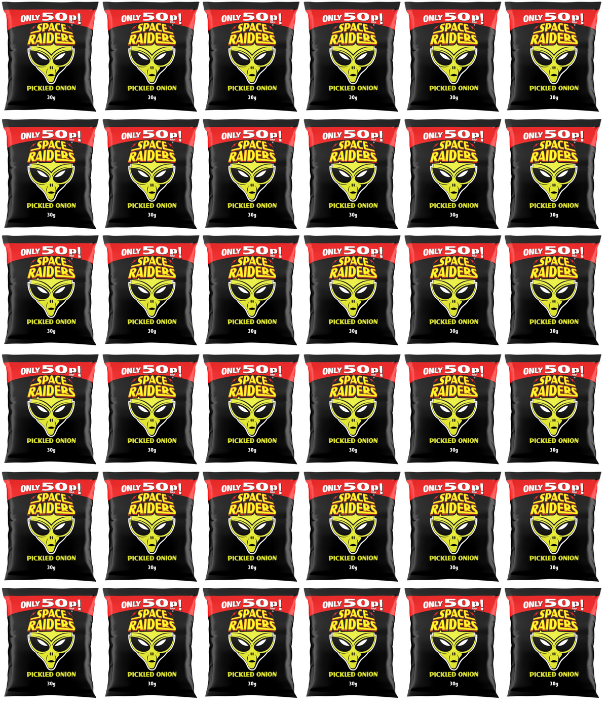 36 x Kp Space Raiders Pickled Onion - 30GM
