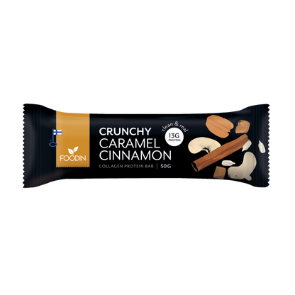 12 x Foodin Collagen Protein Bar Caramel Cinnamon - 50g