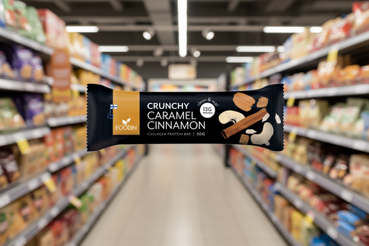 12 x Foodin Collagen Protein Bar Caramel Cinnamon - 50g