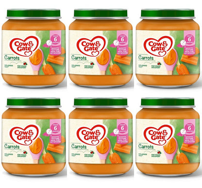 6 x Cow & Gate Jar Carrots - 125G