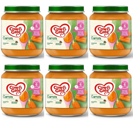 6 x Cow & Gate Jar Carrots - 125G