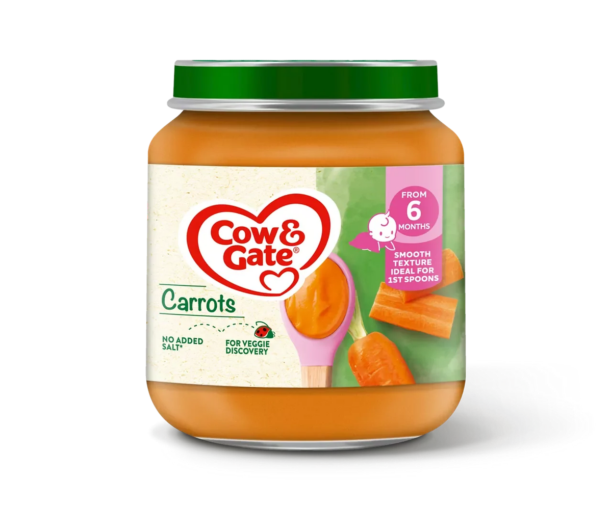 6 x Cow & Gate Jar Carrots - 125G