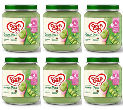 6 x Cow & Gate Jar Green Peas  - 125G
