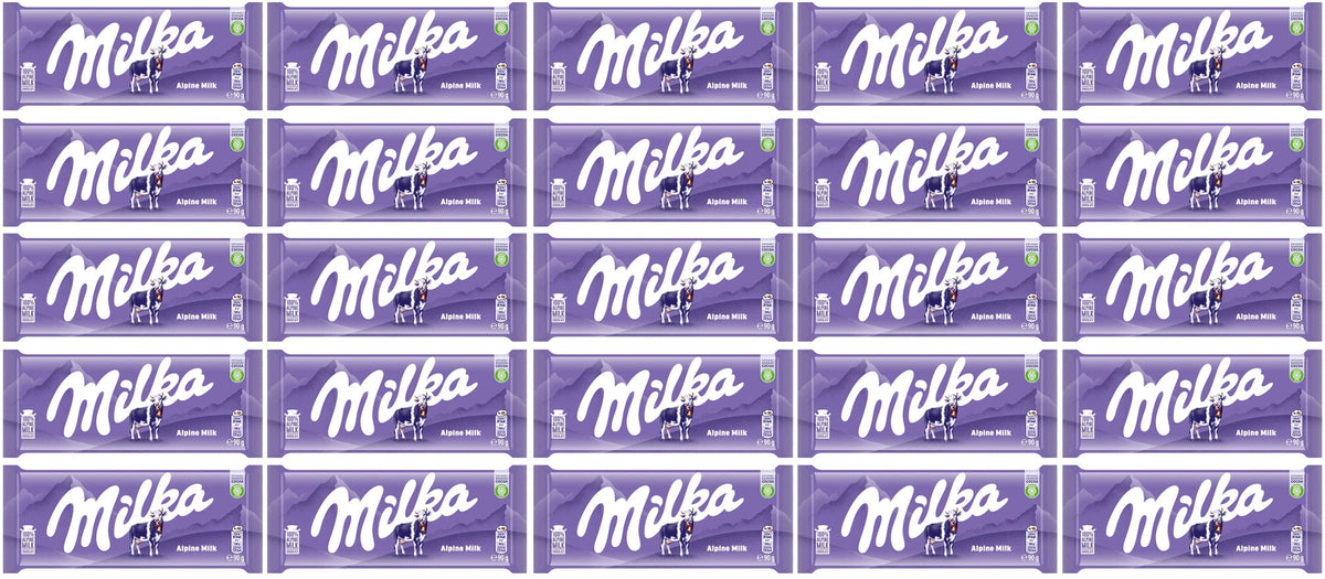 25 x Milka Alpine Milk Large Bar - 90GM