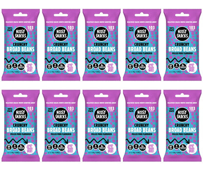 10 x Noisy Snacks Crunchy Broad Beans Pulled Pork - 25g