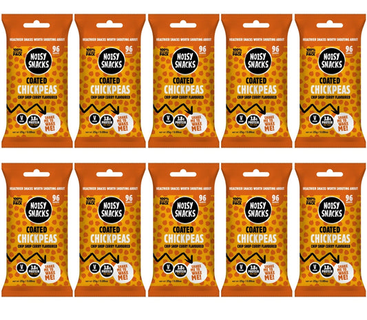 10 x Noisy Snacks Coated Chickpeas Chip Shop Curry - 25g