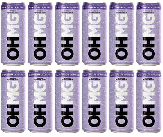 12 x OHMG Blackcurrant & Vitamin C  Sparkling Water - 330ml