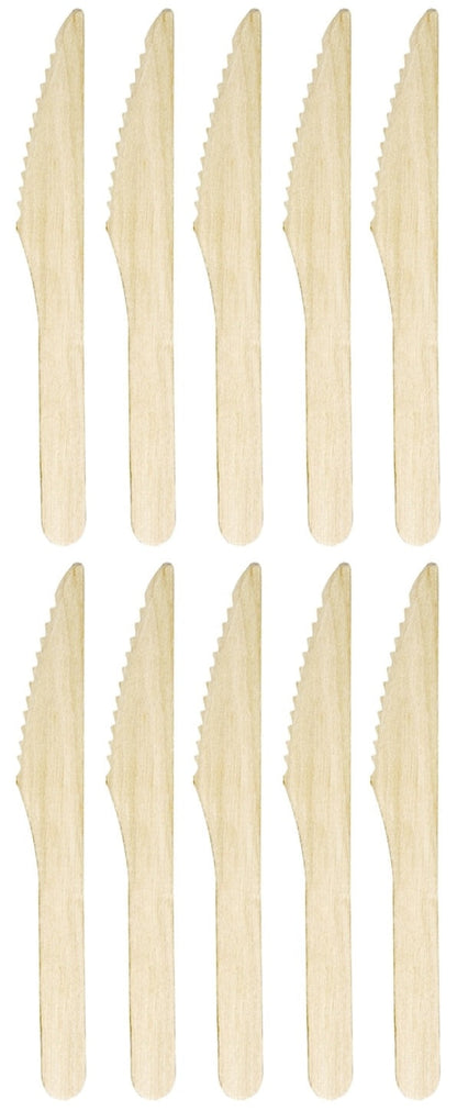 10 x D2E Cutlery Wooden Knife 6.5In 100Pk X 10