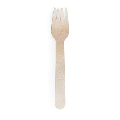 10 x D2E Cutlery Wooden Fork 6In 100Pk X 10