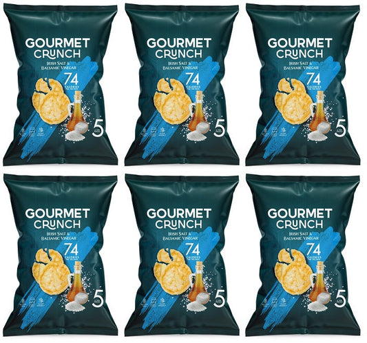 6 x Gourmet Crunch Salt & Balsamic Vinegar 5pk - 5X18GM