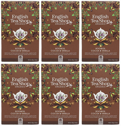 6 x English Tea Shop Chocolate, Rooibos & Vanilla - 20Bags