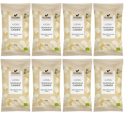 8 x Foodin Org Raw White Chocolate Cashew - 50g