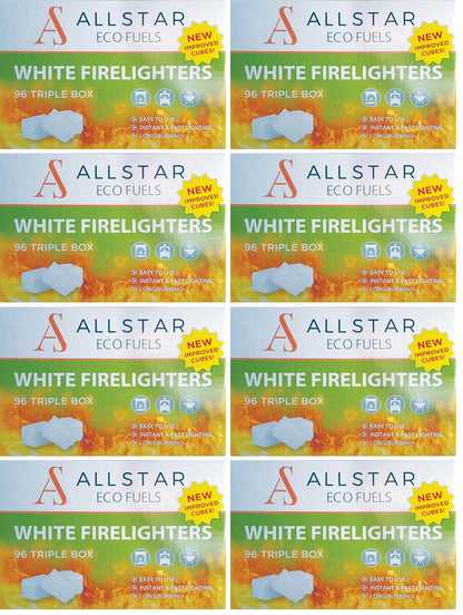 8 x All Star White Firelighters - 96 PACK