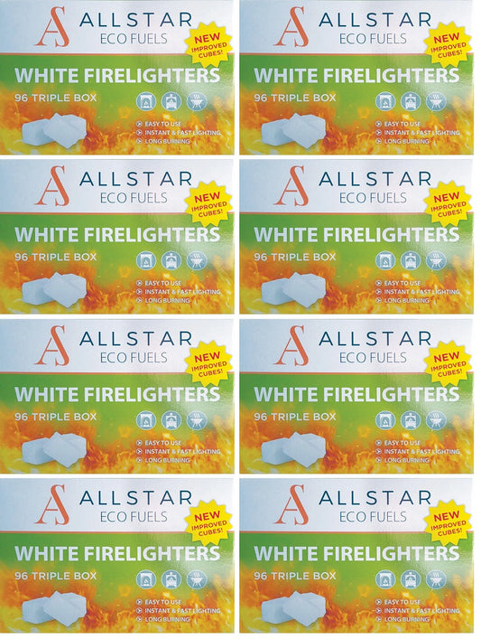 8 x All Star White Firelighters - 96 PACK