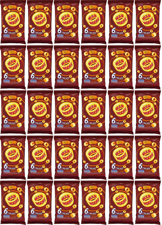 30 x Hula Hoops Bbq Beef 6pk - 6X24GM