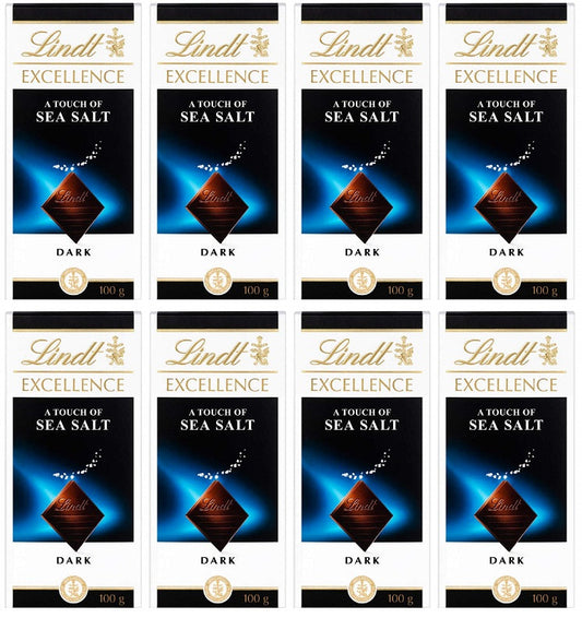 8 x Lindt Excellence Sea Salt - 100GM
