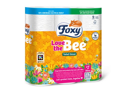 5 x Foxy Love The Bee Toilet Tissue - 9 PACK