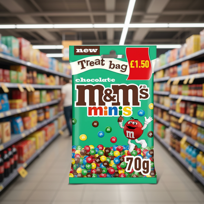 16 x M&m's Chocolate Minis Treat Bag - 70GM