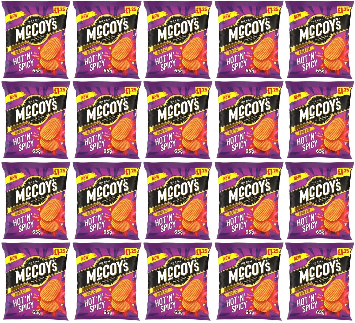 20 x Mccoys Hot N Spicy - 65GM