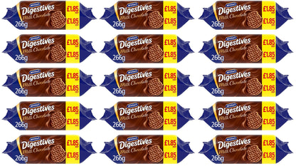 15 x Mcvities Milk Choc Digestives - 266GM
