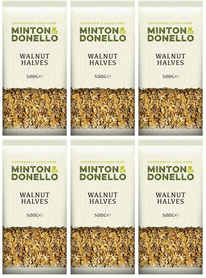 6 x Minton & Donello Walnut - Halves - 500g