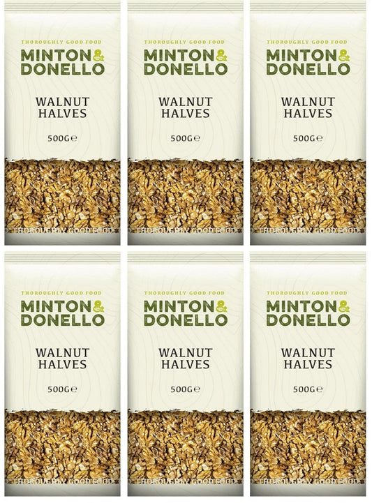 6 x Minton & Donello Walnut - Halves - 500g