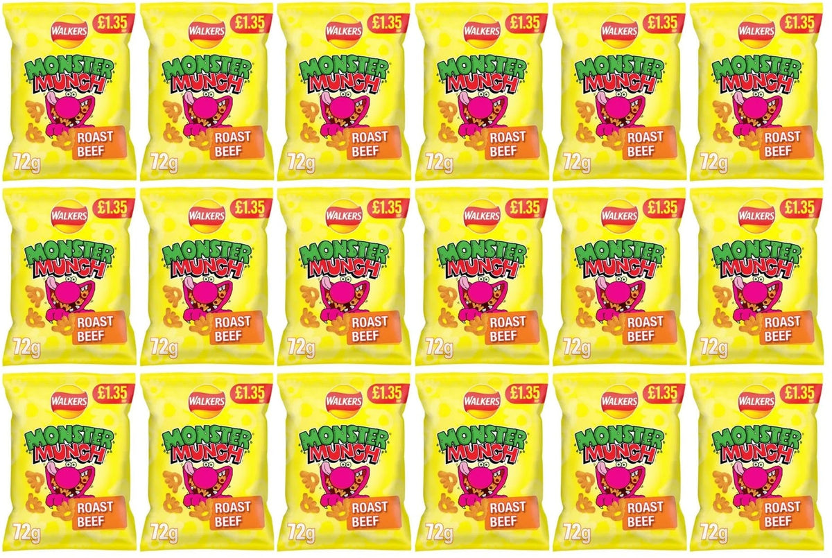 18 x Monster Munch Roast Beef - 72GM