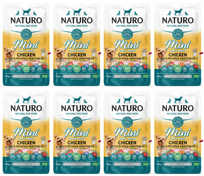 8 X Naturo Adult Mini Chicken & Potato Pouch 150GM