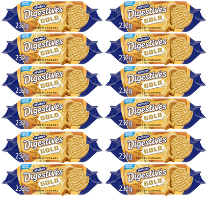 12 x Mcvities Limited Edition Golden Caramel Flavour Digestives 232G