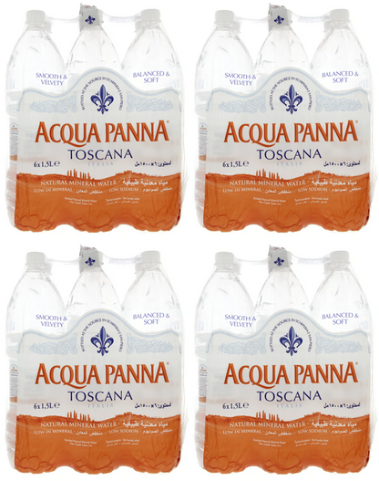 4 x Acqua Panna Tuscany Natural Mineral Water 6 X 250Ml (1.5L)