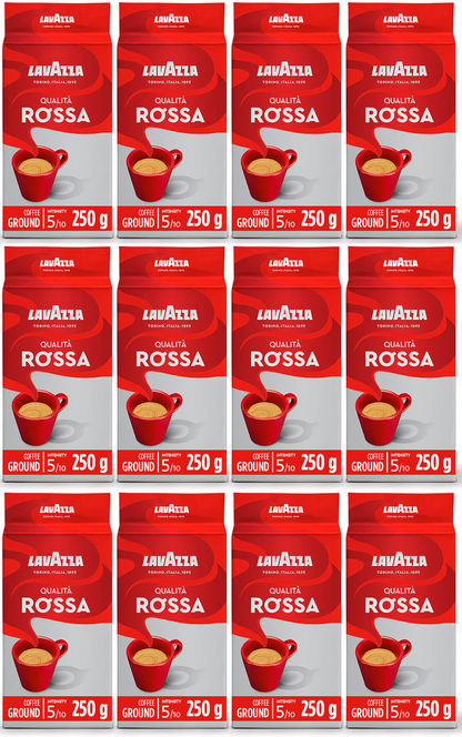 12 x Lavazza Qualitŕ Rossa Ground Coffee 250G