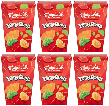 6 x Maynards Bassetts Wine Gums Sweets Carton - 350GM