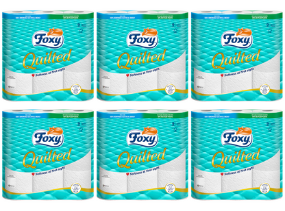 6 x Foxy Toilet Tissue Quilted - 9 PACK