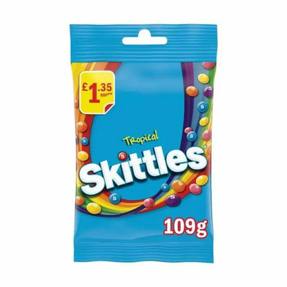 14 x Skittles Tropical Flavoured Treat Bag - 109GM