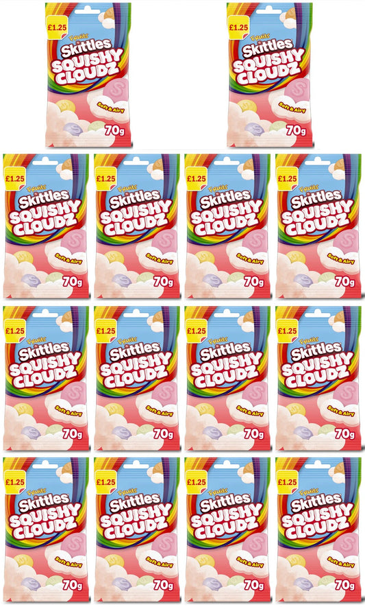 14 x Skittles Fruit Squishy Cloudz Treat Bag - 70GM
