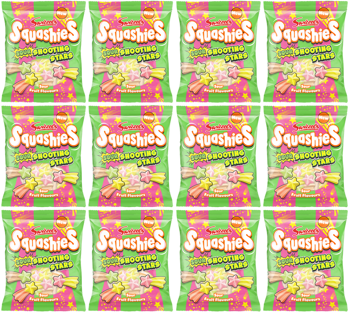 12 x Squashies Sour Shooting Stars - 120GM