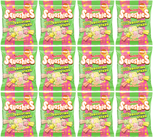 12 x Squashies Sour Shooting Stars - 120GM