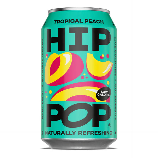12 x Hip Pop Tropical Peach Living Soda - 330ml