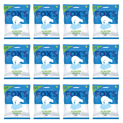 12 x Foxs Glacier Mints 100Gm
