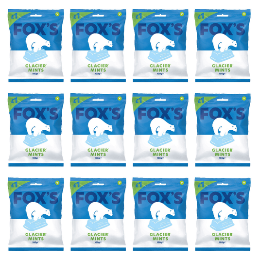 12 x Foxs Glacier Mints 100Gm