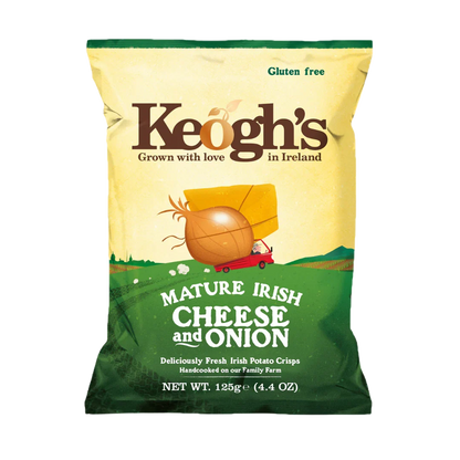 12 x Keoghs Irish Cheese & Onion Crisps - 125GM